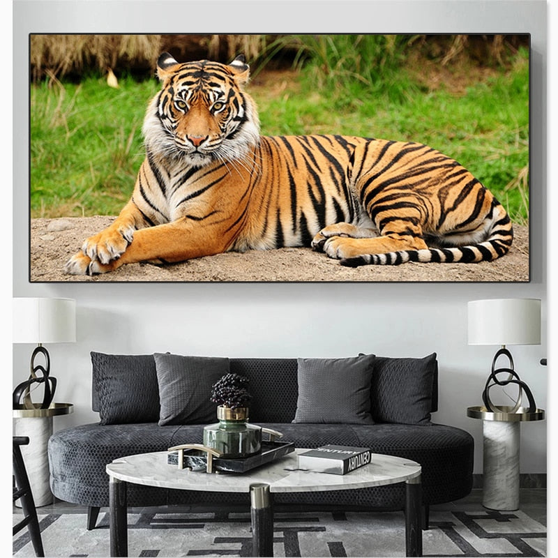 large framed wall art tiger
