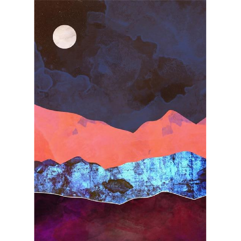 Sun and Moon Abstract Wall Art Canvas Print