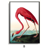 Red and Green Crane Wall Art Canvas Print