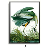 Red and Green Crane Wall Art Canvas Print