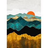 Sun and Moon Abstract Wall Art Canvas Print