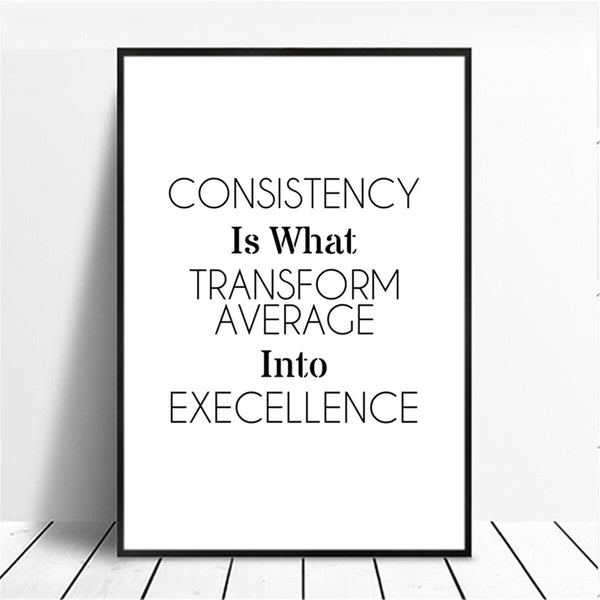 Consistency Inspirational Quote Wall Art Canvas Print
