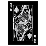 Queen of Spades Silver Playing Cards Wall Art Canvas Print