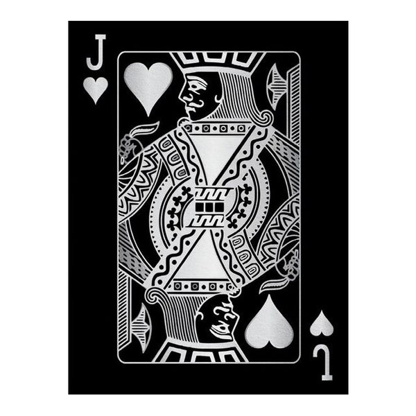 Jack of Hearts Silver Playing Cards Wall Art Canvas Print