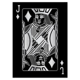 Jack of Diamonds Silver Playing Cards Wall Art Canvas Print