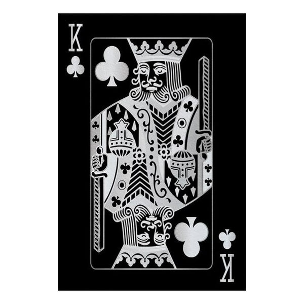 King of Clubs Silver Playing Cards Wall Art Canvas Print