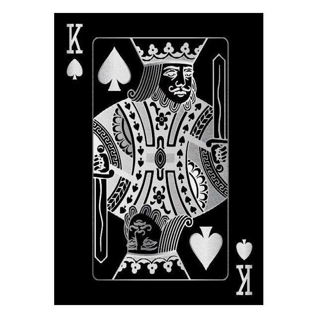 King of Spades Silver Playing Cards Wall Art Canvas Print