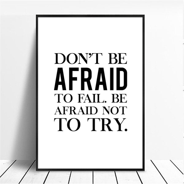 Don't Be Afraid To Fail Motivational Quotes Wall Art Canvas Print