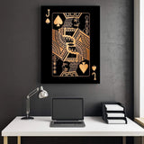 Jack of Spades Gold Playing Cards Wall Art Canvas Print
