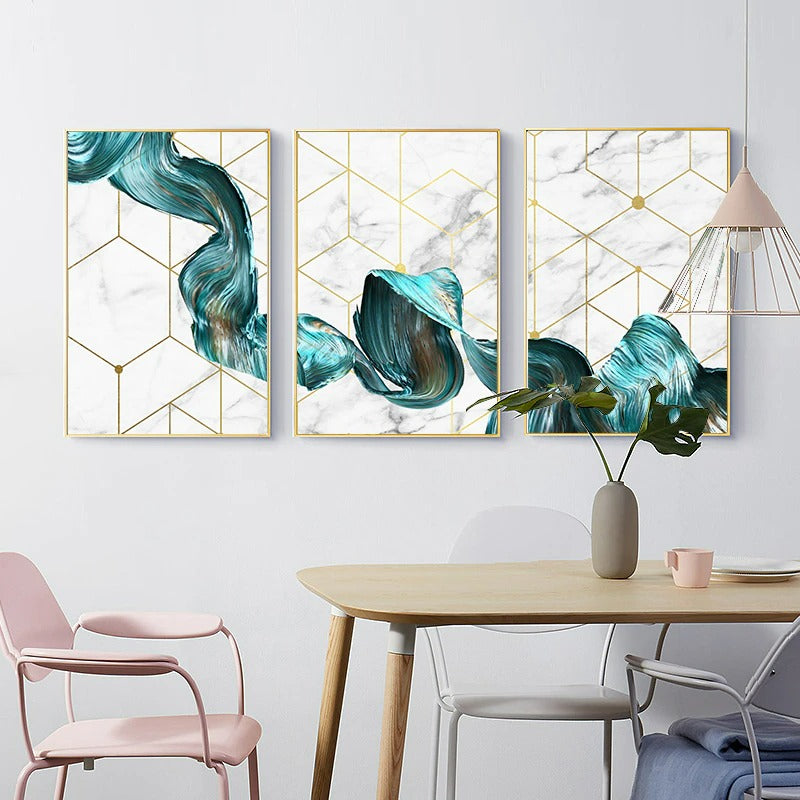 Geometric Wave Abstract Wall Art Canvas Print