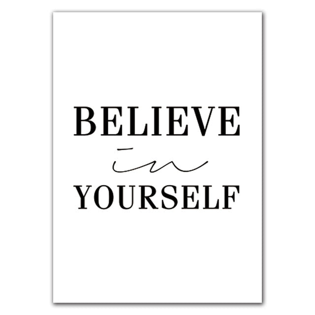 Believe in Yourself - Nothing is Impossible Quote Wall Art Canvas Print