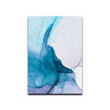 Blue Waves Abstract Wall Art Canvas Print