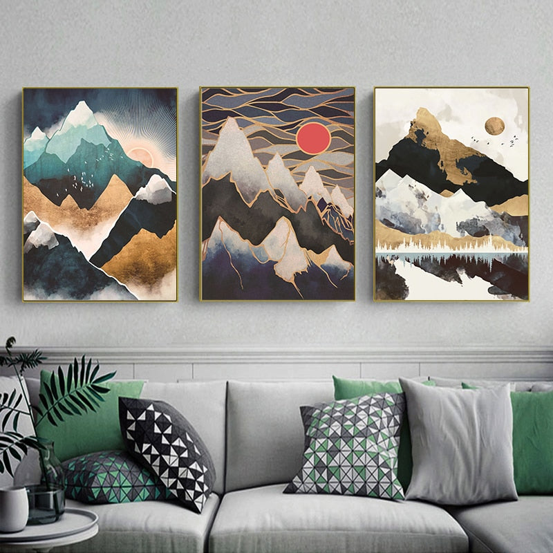 Mountain Abstract Wall Art Canvas Print