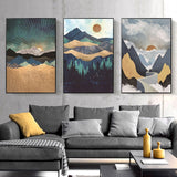 Mountain Sunrise and Sunset Abstract Wall Art Canvas Print