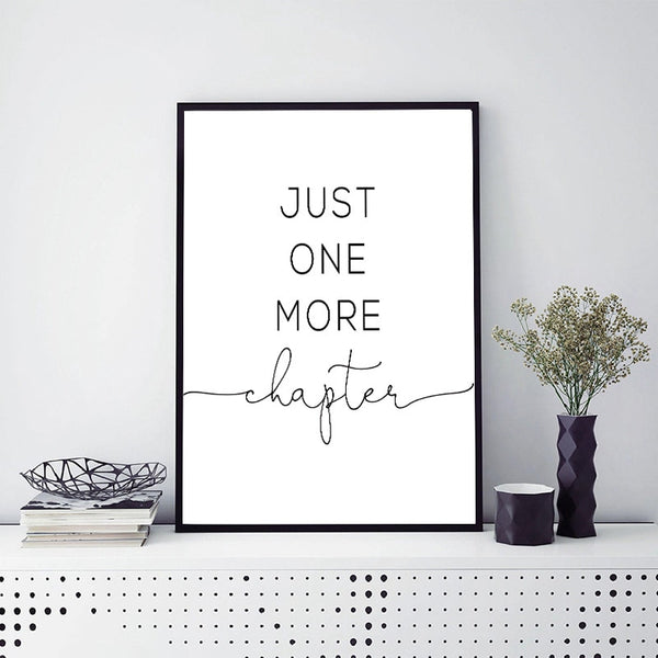 Just One More Chapter Quote Wall Art Canvas Print