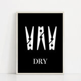 Wash Dry Press Laundry Sign Wall Art Canvas Print