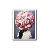 Woman and Flowers Abstract Wall Art Canvas Print
