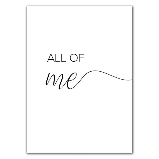 All of Me Loves All of You Quotes Wall Art Canvas Print