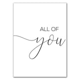 All of Me Loves All of You Quotes Wall Art Canvas Print