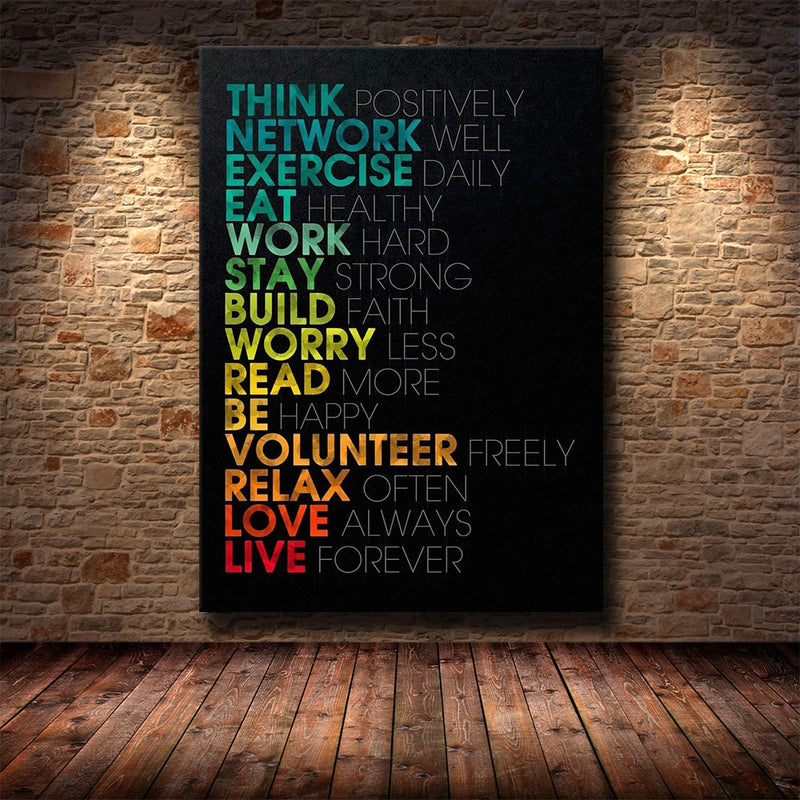 Office Motivational Phrases Inspiring Quotes Wall Art Canvas Print