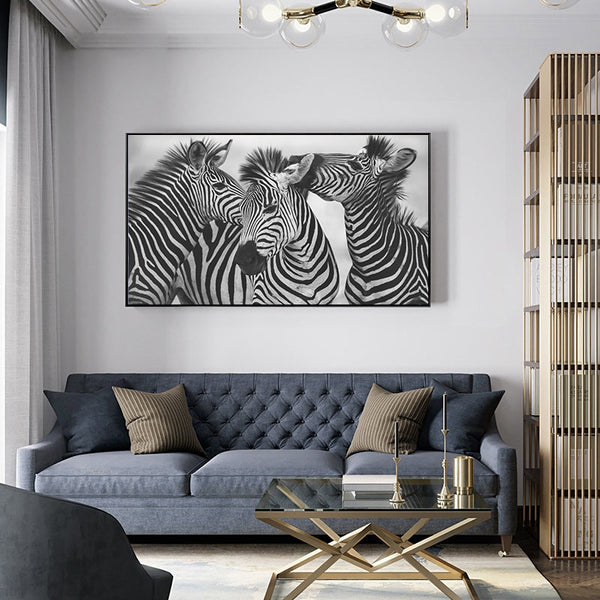 Zebra Landscape Wall Art Canvas Print