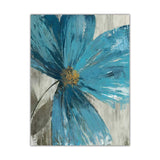 Blue Blooming Flowers Abstract Wall Art Canvas Print