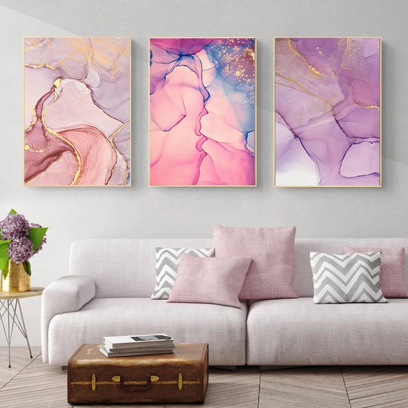 Pink Abstract Wall Art Canvas Print