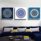 Blue Circular Abstract Wall Art Canvas Print