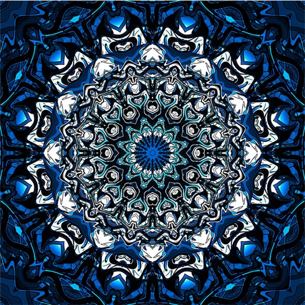 Blue Circular Abstract Wall Art Canvas Print