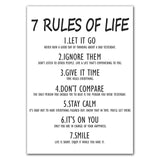 Rules of Life Quote Wall Art Canvas Print