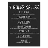 Rules of Life Quote Wall Art Canvas Print