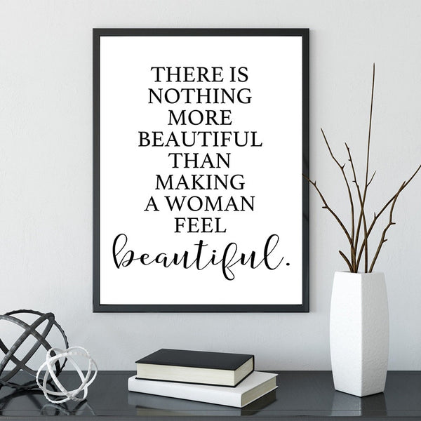 Making A Woman Feel Beautiful Quote Wall Art Canvas Print