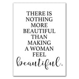 Making A Woman Feel Beautiful Quote Wall Art Canvas Print