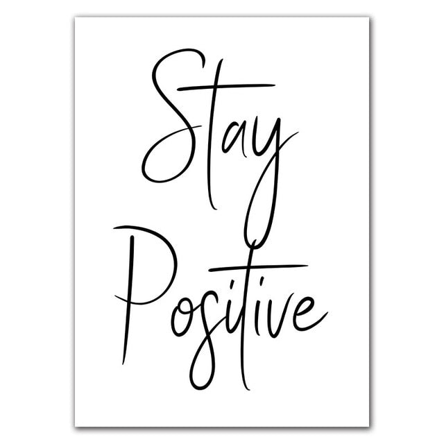 Stay Positive Work Hard Make It Happen Quote Wall Art Canvas Print