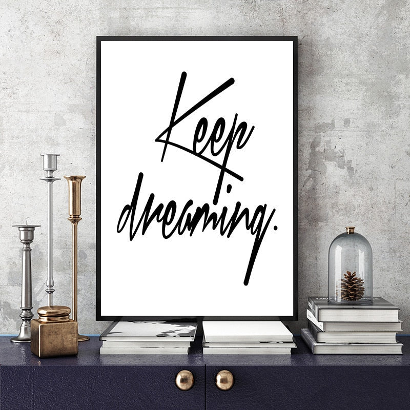 Keep Dreaming Quote Wall Art Canvas Print