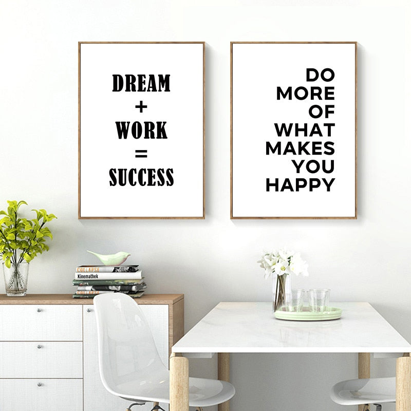 Enjoy Life Success Inspirational Quotes Wall Art Canvas Print