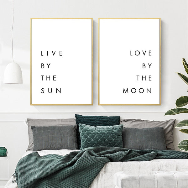 Live By The Sun Love By The Moon Wall Art Canvas Print
