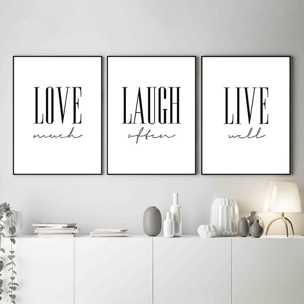 Love Laugh Live Wall Art Canvas Print