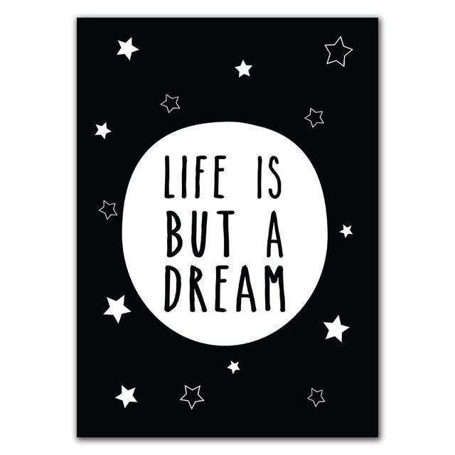 Life and Dream Quote Wall Art Canvas Print