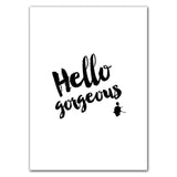 Hello Handsome and Hello Gorgeous Quote Wall Art Canvas Print