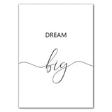 Dream Big Live Simple Quote Wall Art Canvas Print