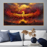 Golden Phoenix Landscape Wall Art Canvas Print