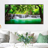 Forest Waterfall Nature Wall Art Canvas Print
