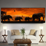 African Lions and Sunset Wall Art Canvas Print