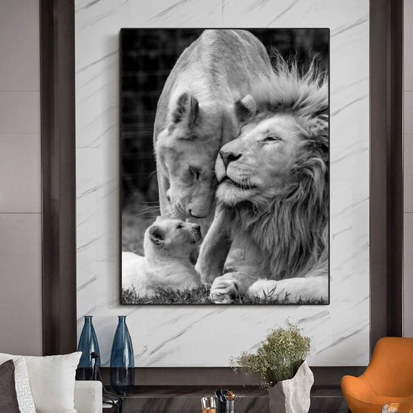 Lion Family Wall Art Canvas Print