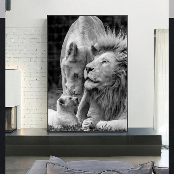 Lion Family Wall Art Canvas Print