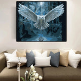 Flying Owl Landscape Wall Art Canvas Print