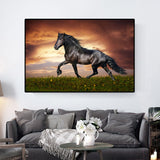Running Horse Landscape Wall Art Canvas Print