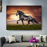 Running Horse Landscape Wall Art Canvas Print