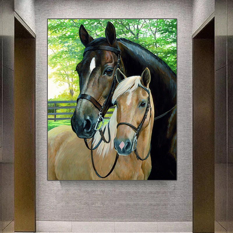 Two Horses Wall Art Canvas Print
